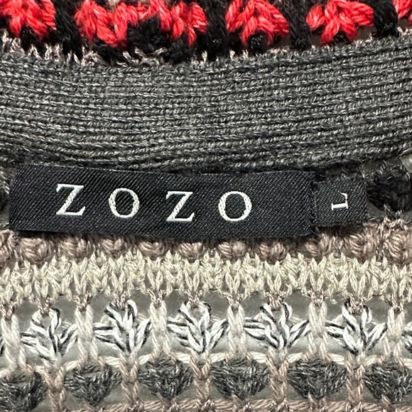 ZOZO Cotton Linen Blend Open Front Long Duster Cardigan Fringe Sweater Multi L - Picture 2 of 5